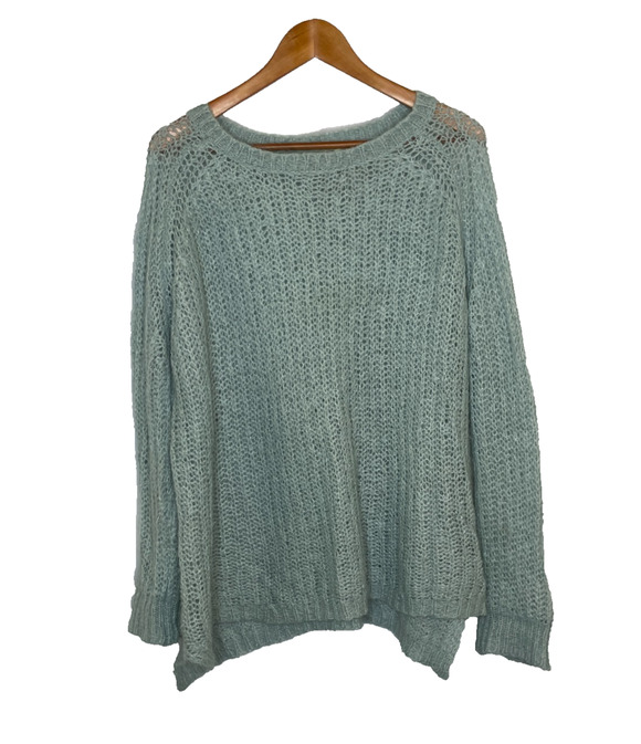 Sundance Sweaters - Women's XL Sundance Light Blue Knit Mohair Blend Crewneck Pullover Sweater